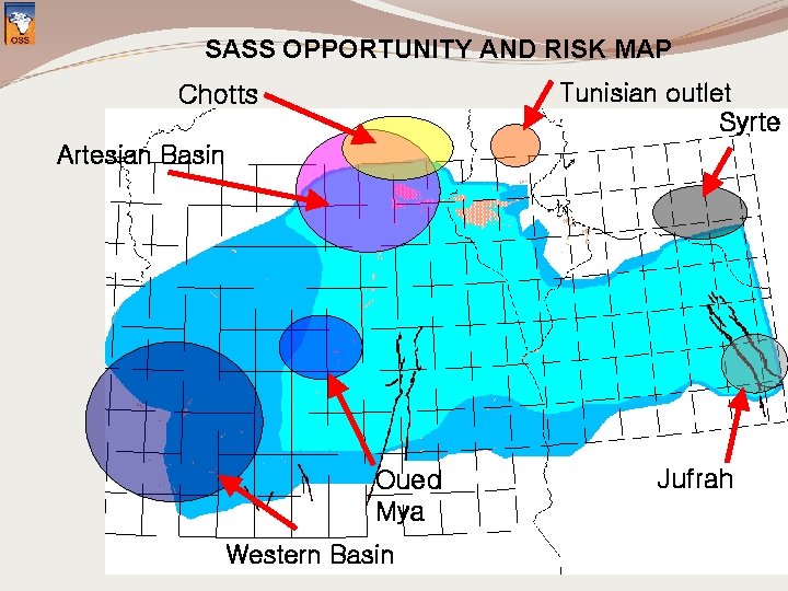 SASS OPPORTUNITY AND RISK MAP Tunisian outlet Syrte Chotts Artesian Basin Oued Mya Western