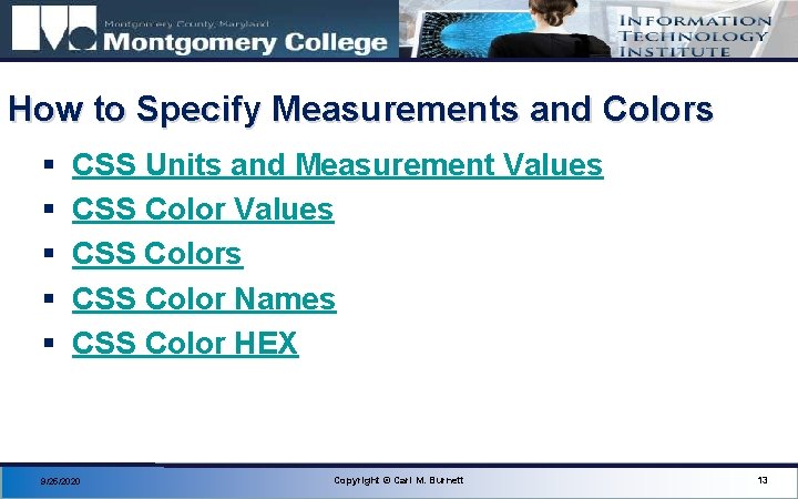 How to Specify Measurements and Colors § § § CSS Units and Measurement Values
