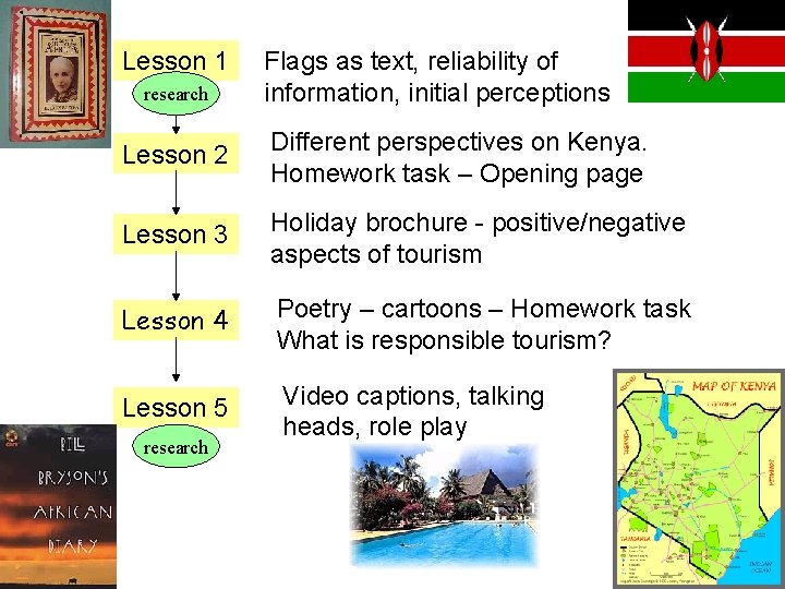 Lesson 1 research Flags as text, reliability of information, initial perceptions Lesson 2 Different