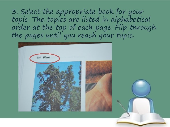 3. Select the appropriate book for your topic. The topics are listed in alphabetical
