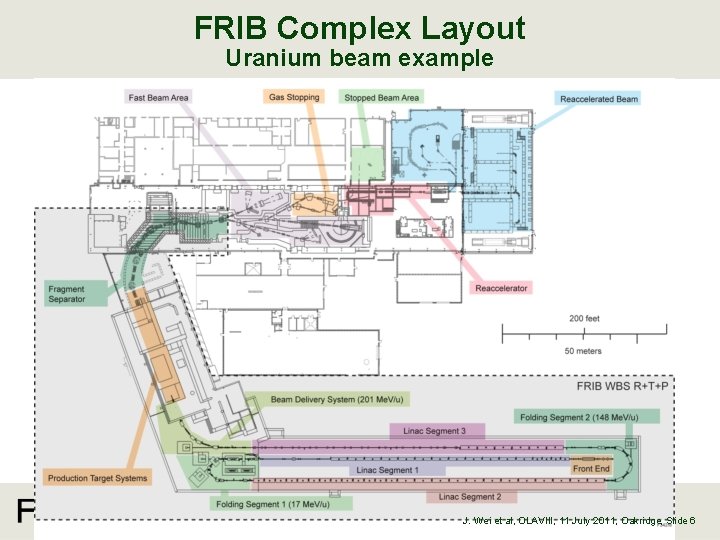 FRIB Complex Layout Uranium beam example J. Wei et al, OLAVIII, 11 July 2011,