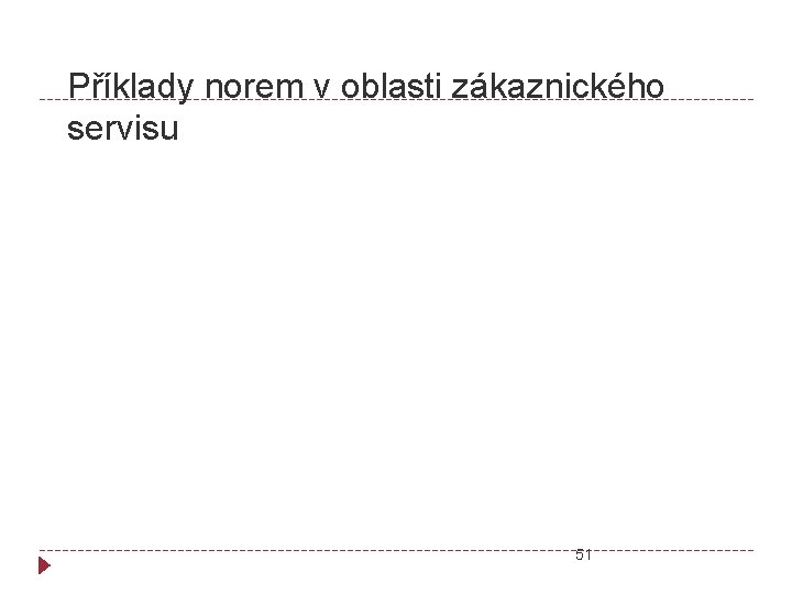 Příklady norem v oblasti zákaznického servisu 51 