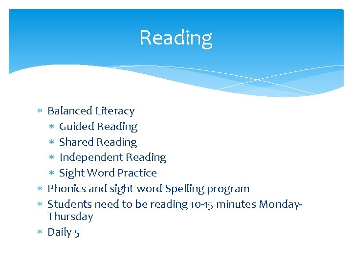 Reading Balanced Literacy Guided Reading Shared Reading Independent Reading Sight Word Practice Phonics and