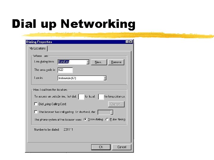 Dial up Networking 