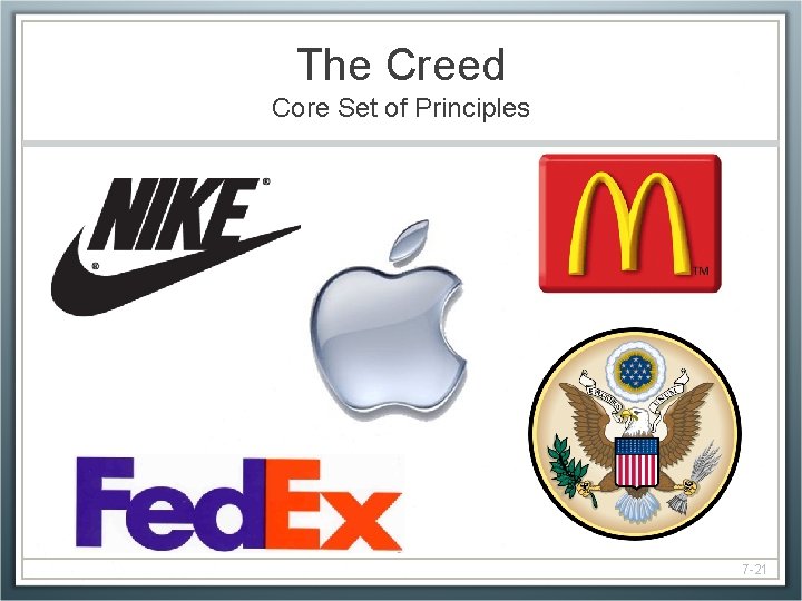 The Creed Core Set of Principles 7 -21 