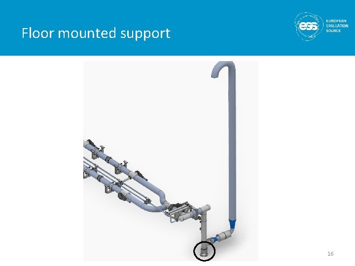 Floor mounted support 16 