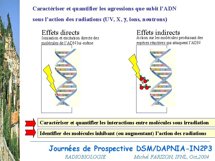 Caractériser et quantifier les agressions que subit l’ADN sous l’action des radiations (UV, X,