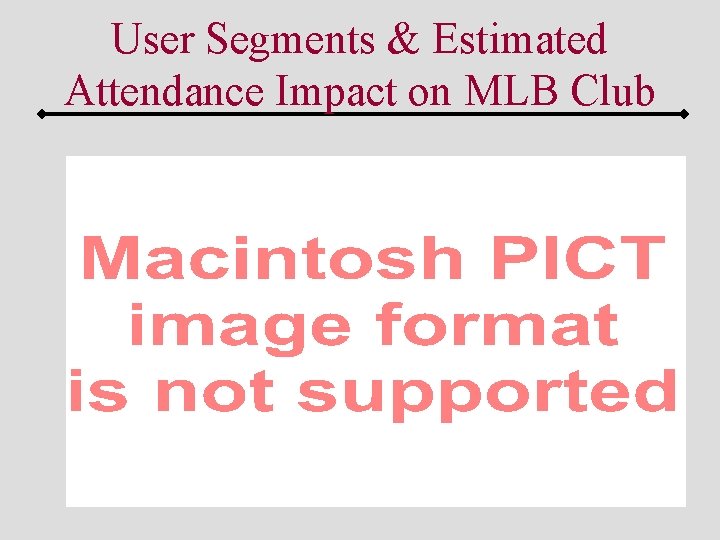 User Segments & Estimated Attendance Impact on MLB Club 