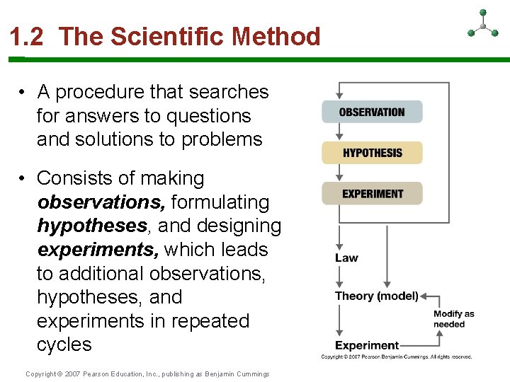 1. 2 The Scientific Method • A procedure that searches for answers to questions