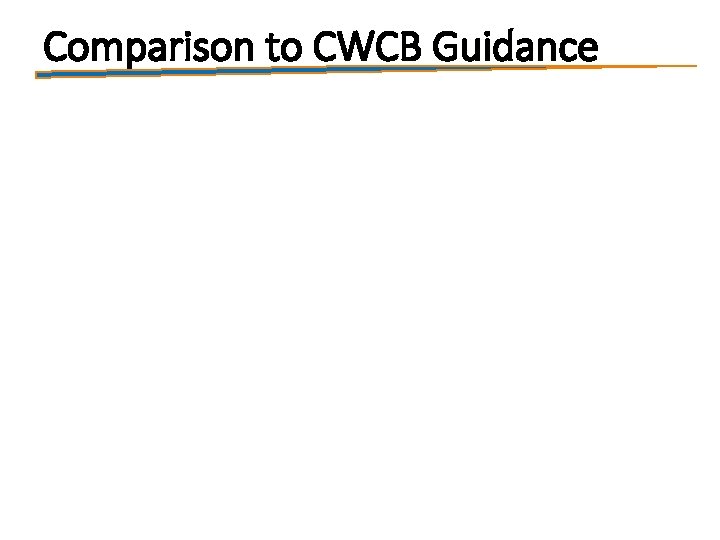 Comparison to CWCB Guidance 