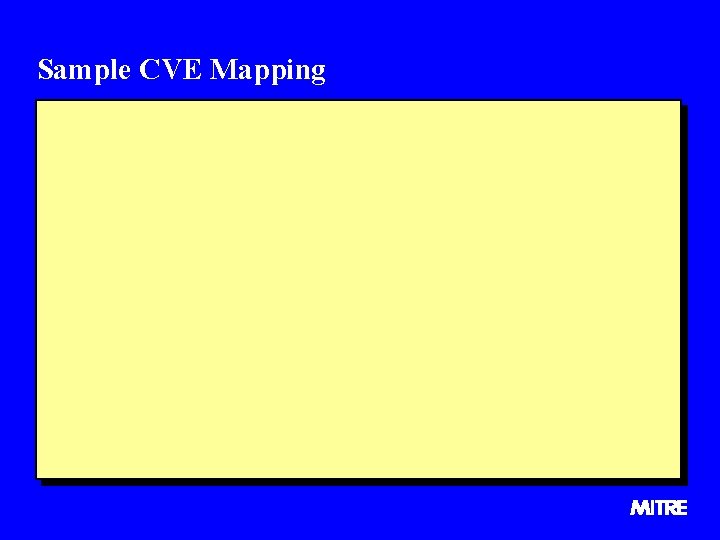 Sample CVE Mapping 