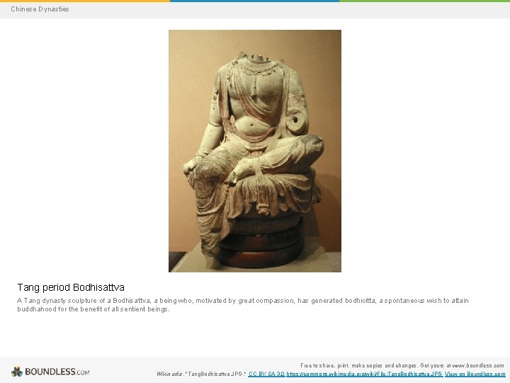 Chinese Dynasties Tang period Bodhisattva A Tang dynasty sculpture of a Bodhisattva, a being