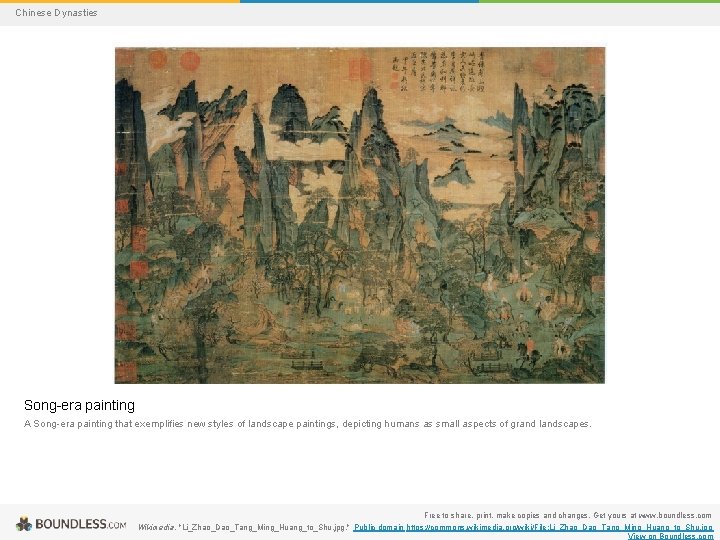 Chinese Dynasties Song-era painting A Song-era painting that exemplifies new styles of landscape paintings,