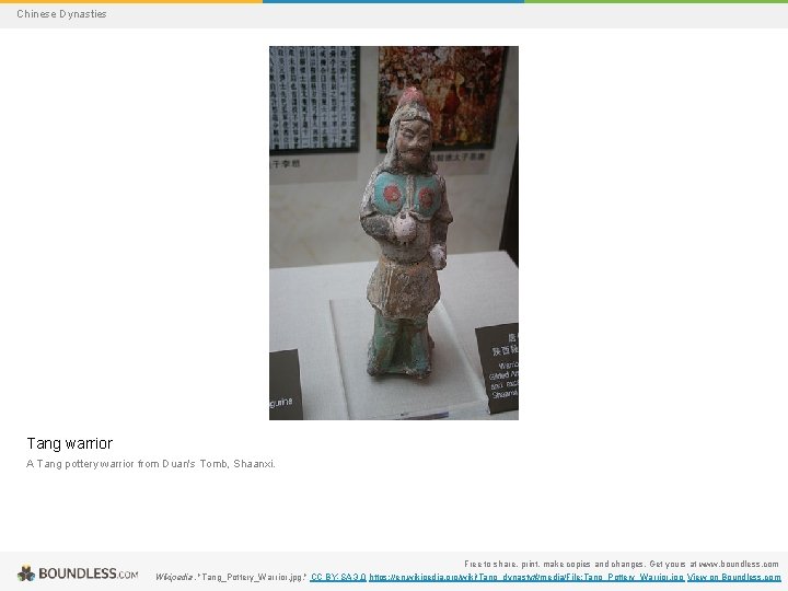 Chinese Dynasties Tang warrior A Tang pottery warrior from Duan's Tomb, Shaanxi. Free to