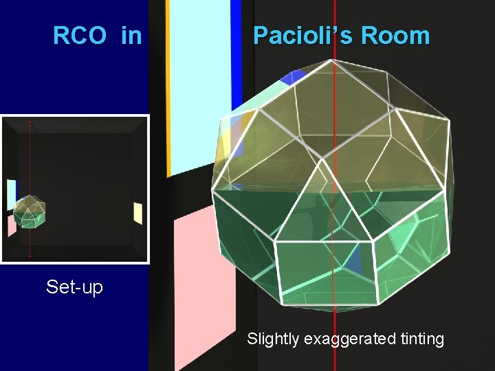 RCO in Pacioli’s Room Set-up Slightly exaggerated tinting 