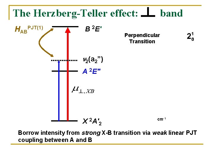 The Herzberg-Teller effect: HABPJT(1) B 2 E' band Perpendicular Transition n 2(a 2”) A