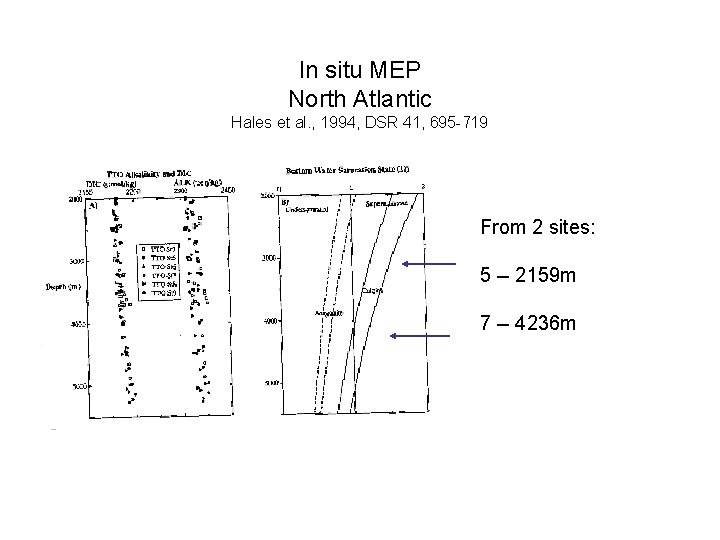 In situ MEP North Atlantic Hales et al. , 1994, DSR 41, 695 -719