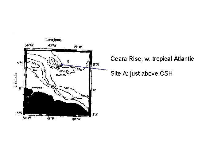 Ceara Rise, w. tropical Atlantic Site A: just above CSH 