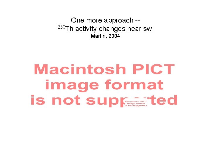 One more approach -230 Th activity changes near swi Martin, 2004 