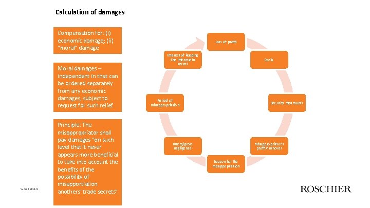 Calculation of damages Compensation for: (i) economic damage; (ii) "moral" damage Moral damages –