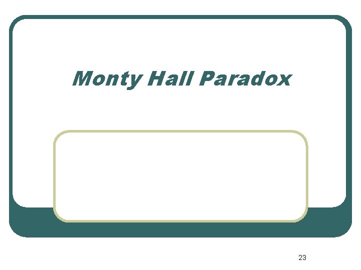 Monty Hall Paradox 23 