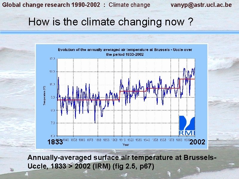 Global change research 1990 -2002 : Climate change vanyp@astr. ucl. ac. be How is