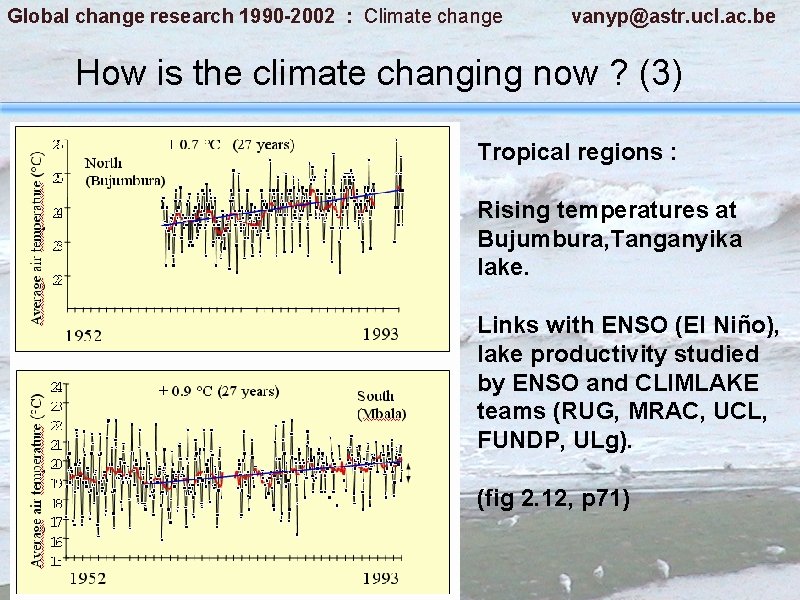 Global change research 1990 -2002 : Climate change vanyp@astr. ucl. ac. be How is