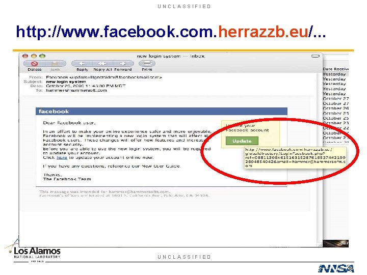UNCLASSIFIED http: //www. facebook. com. herrazzb. eu/. . . UNCLASSIFIED 