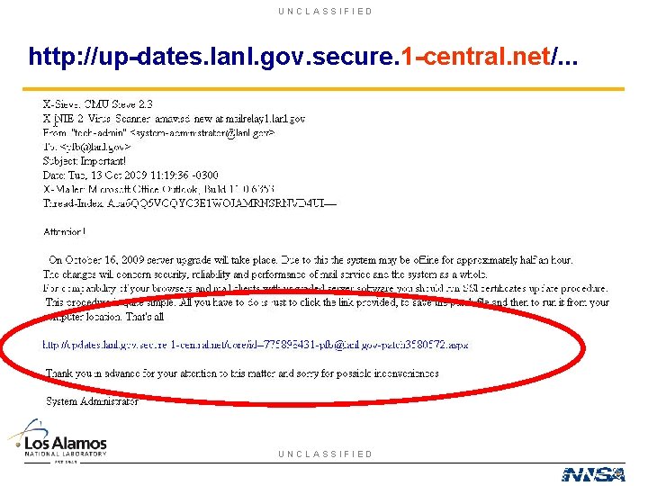 UNCLASSIFIED http: //up-dates. lanl. gov. secure. 1 -central. net/. . . UNCLASSIFIED 
