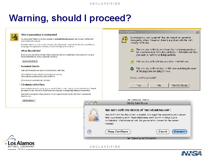 UNCLASSIFIED Warning, should I proceed? UNCLASSIFIED 