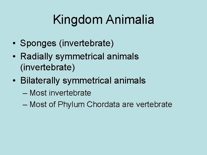 Animals Biology Donald Winslow 8 April 2011 Kingdom