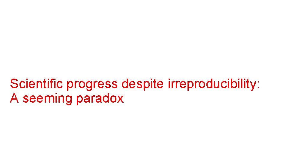 Scientific progress despite irreproducibility: A seeming paradox 