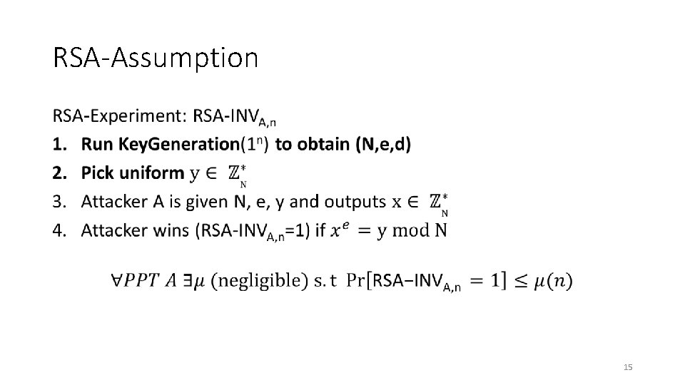 RSA-Assumption • 15 