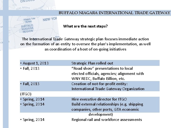 BUFFALO NIAGARA INTERNATIONAL TRADE GATEWAY What are the next steps? The International Trade Gateway