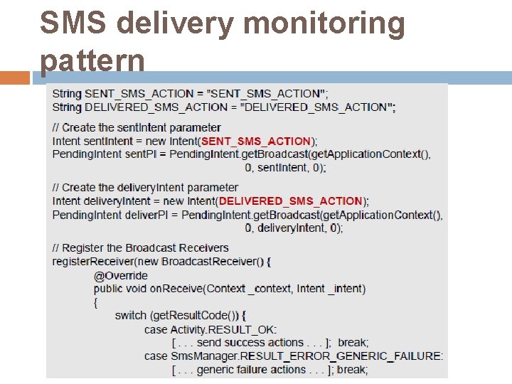 SMS delivery monitoring pattern 