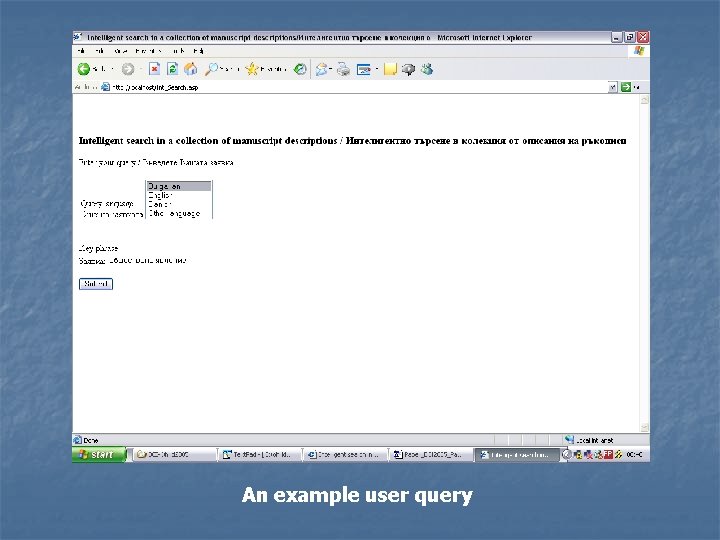 An example user query 