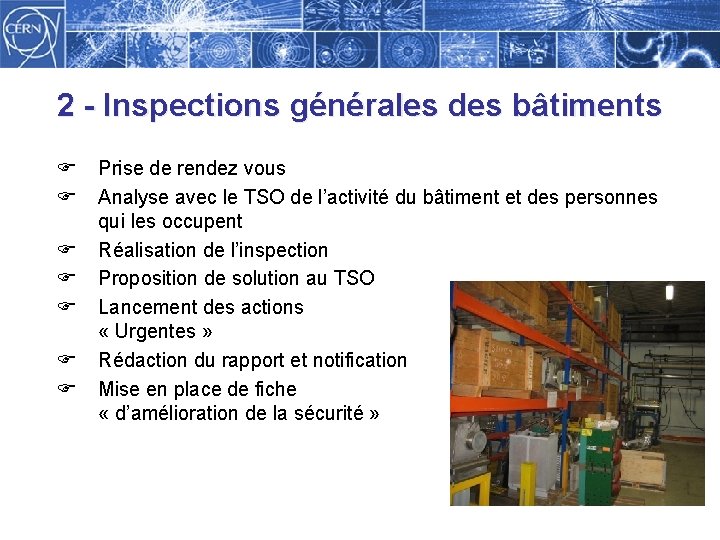 2 - Inspections générales des bâtiments F F F F Prise de rendez vous