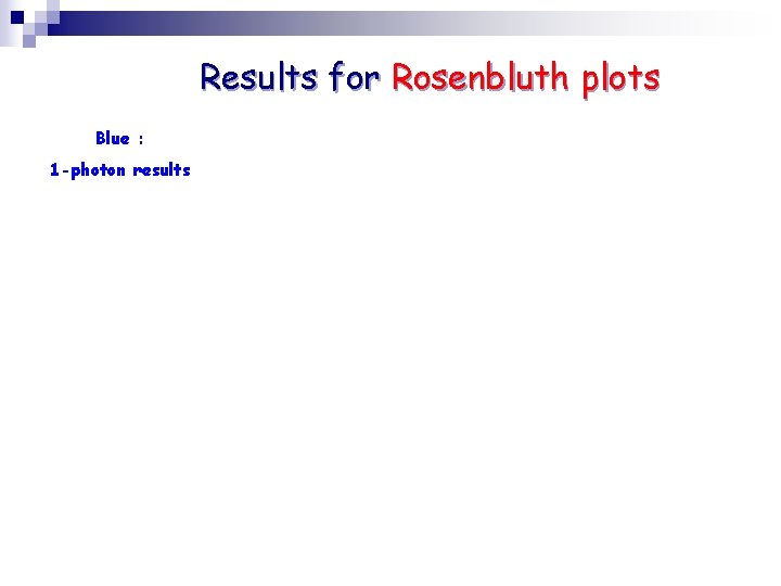 Results for Rosenbluth plots Blue : 1 -photon results 