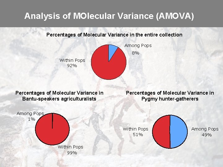 Analysis of MOlecular Variance (AMOVA) Percentages of Molecular Variance in the entire collection Among