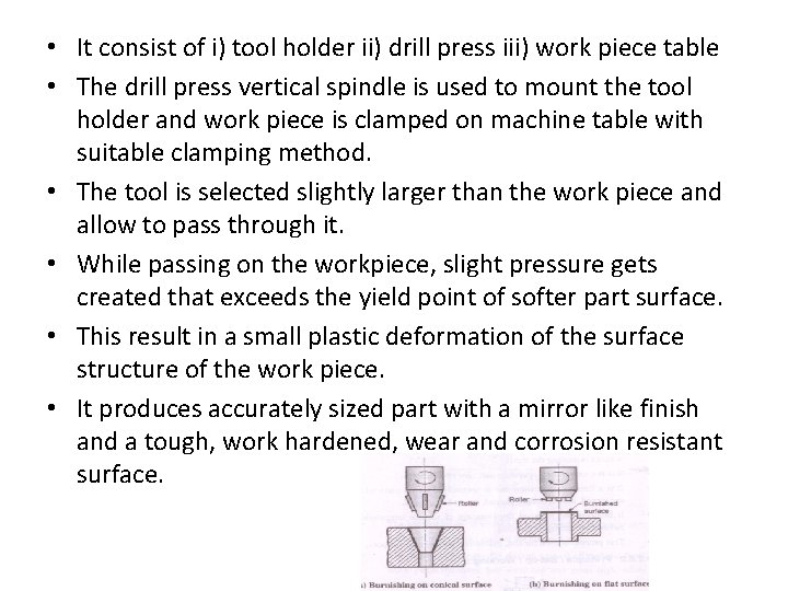  • It consist of i) tool holder ii) drill press iii) work piece