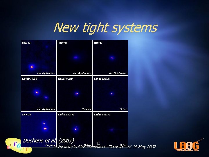 New tight systems Duchene et al. (2007) Multiplicity in Star Formation - Toronto -