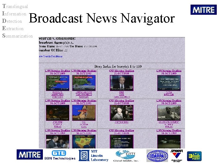 Translingual Information Detection Extraction Summarization Broadcast News Navigator 