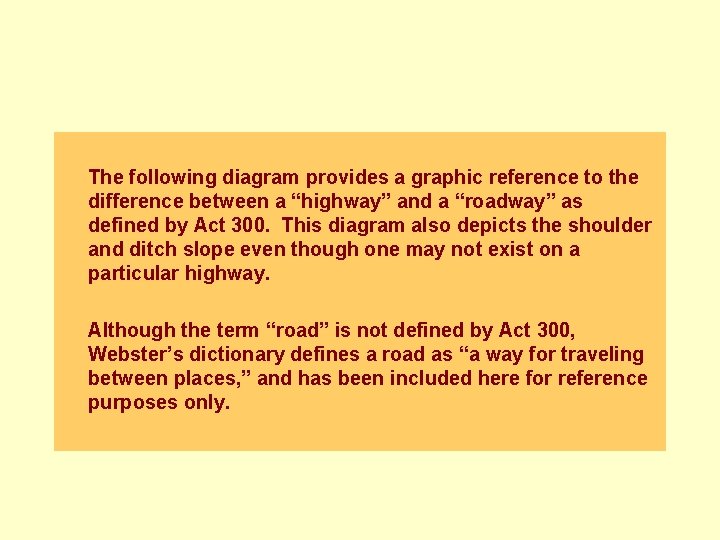 The following diagram provides a graphic reference to the difference between a “highway” and