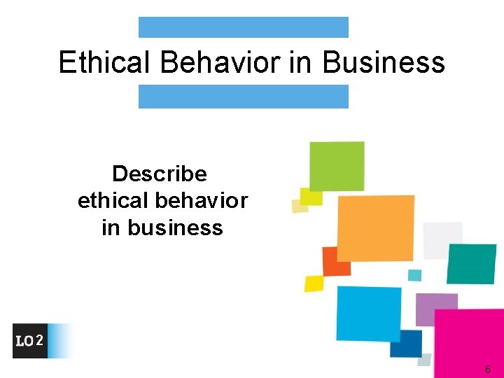 Ethical Behavior in Business Describe ethical behavior in business 2 6 