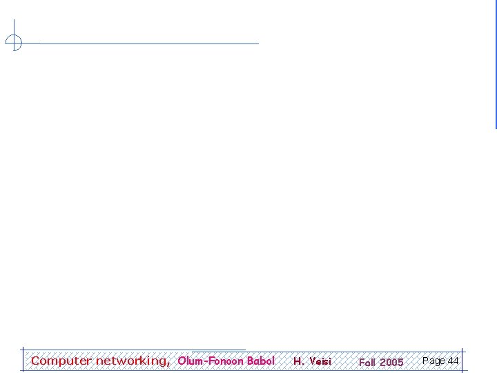 Computer networking, Olum-Fonoon Babol H. Veisi Fall 2005 Page 44 