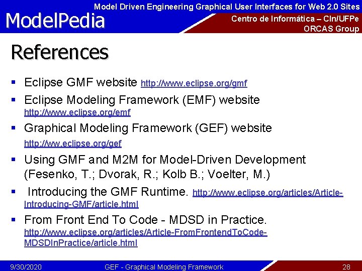 Model Driven Engineering Graphical User Interfaces for Web 2. 0 Sites Model. Pedia Centro