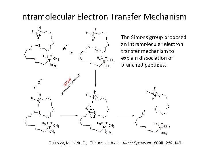 Intramolecular Electron Transfer Mechanism The Simons group proposed an intramolecular electron transfer mechanism to