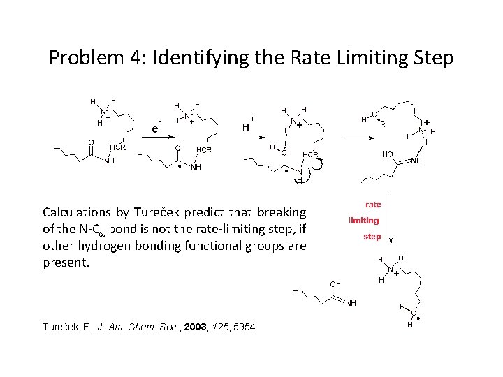 Problem 4: Identifying the Rate Limiting Step Calculations by Tureček predict that breaking of
