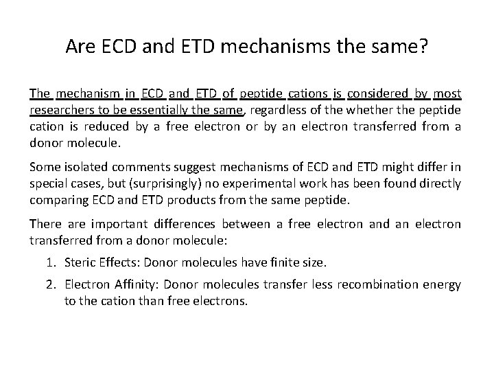 Are ECD and ETD mechanisms the same? The mechanism in ECD and ETD of