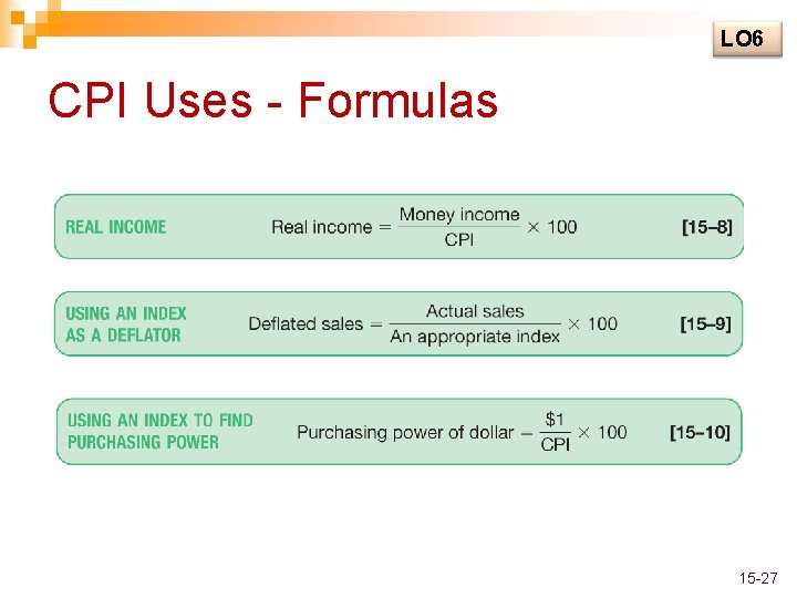 LO 6 CPI Uses - Formulas 15 -27 